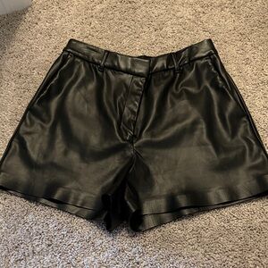 Express Black Faux Leather Shorts
